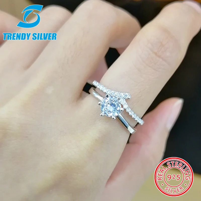 

Винтажные Кольца Серебряный из натуральной 925 стерлингового серебра ювелирные изделия для женщин цвета розового золота с Камень Циркон эле...