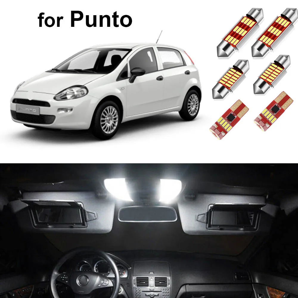 

10pcs Canbus For Fiat Punto 199 2012 2013 2014 2015 2016 Led Interior Light Kit Dome Trunk Bulbs