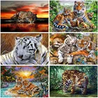 Алмазная 5D картина с тигром сделай сам, мозаика в виде животных, круглая вышивка, картина из страз, украшение для стен, подарок