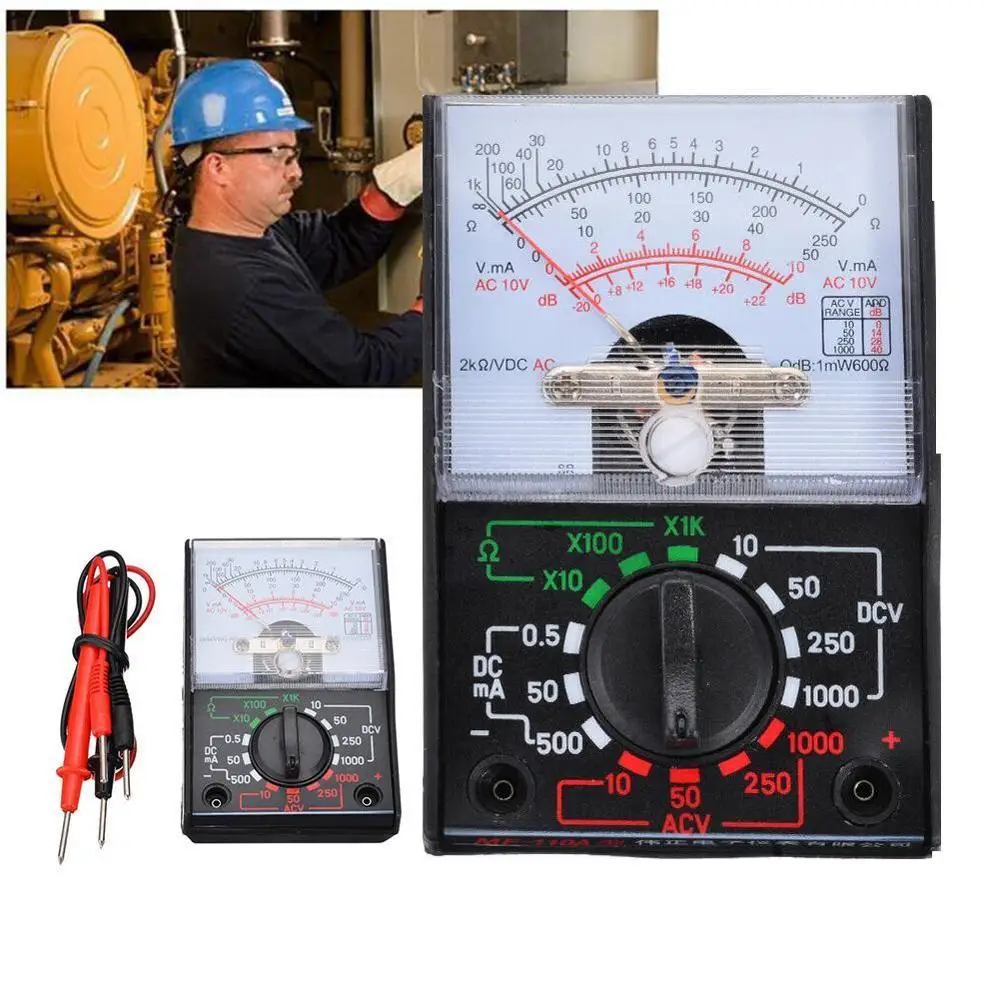 1 шт. Электрический аналоговый мультиметр переменного тока постоянного Вольт Ом