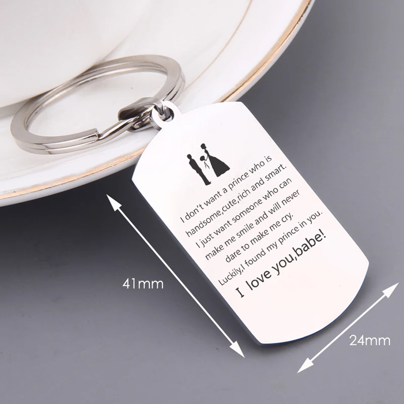 Подарок для пары брелок шикарный Выгравированный I Love You babe Keyholder сувенир любви