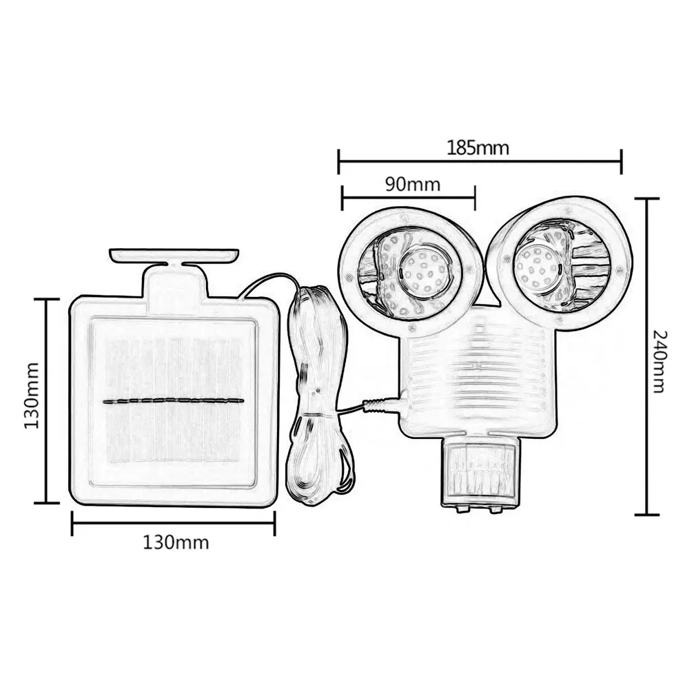 

22 LED Dual Security Detector Solar Spot Light Motion Sensor Floodlight Outdoor Wall Light for Garden Landscape Wholesale Sale