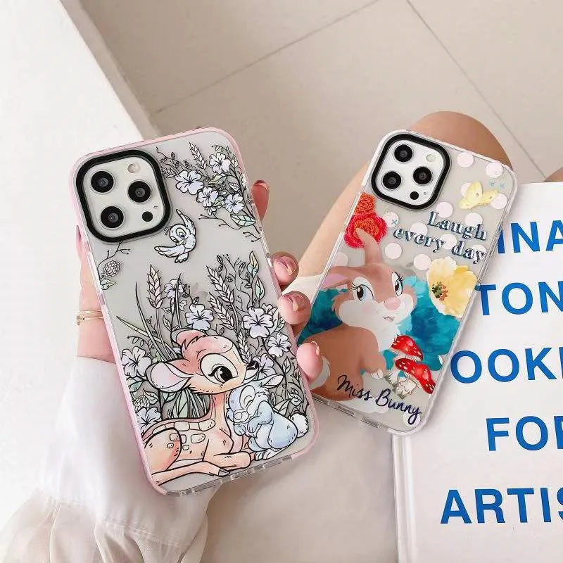 2021 Милая рисованная кроликовая животная силиконовая чехол для iPhone 6 6S 7 8 Plus 11 12 Mini Pro X XS XR Max SE2020 прозрачный мягкий чехол