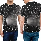 Мужские, женские, мужские футболки с коротким рукавом, с 3d-изображением вихры, оптической иллюзии, гипноза, XRQ88
