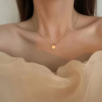 square shell pendant for women clavicle chain ins minimalist style necklace all match accessories