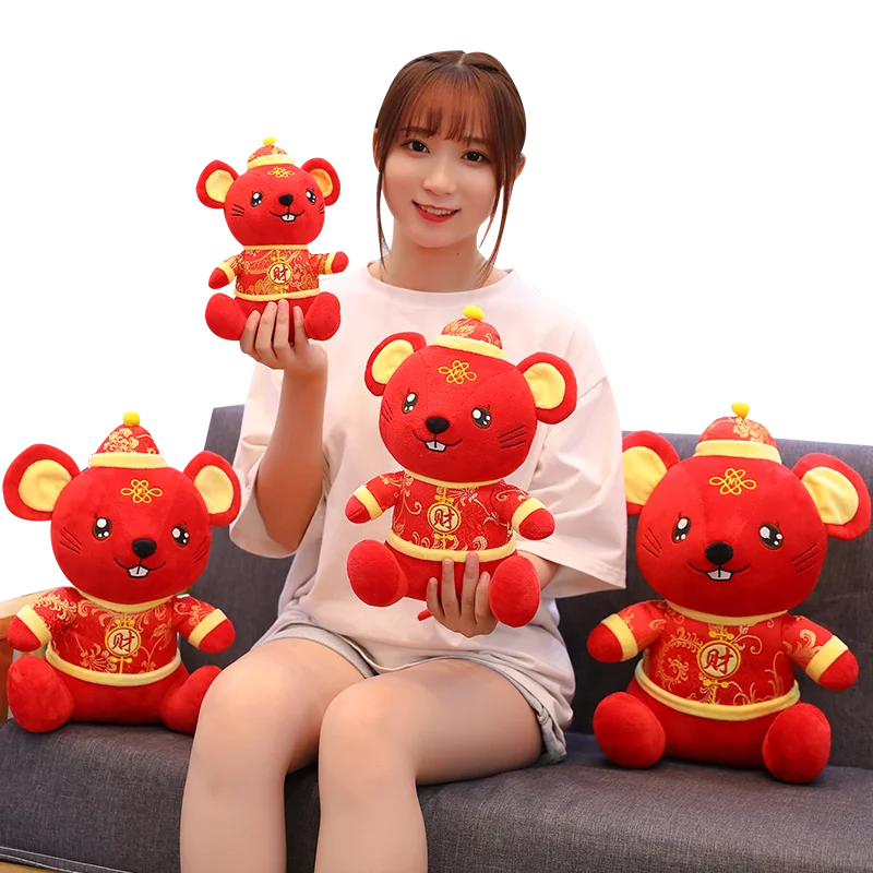 24-45 см 2020 крыса год Kawaii китайское платье талисман плюшевая мышь в Танг костюм