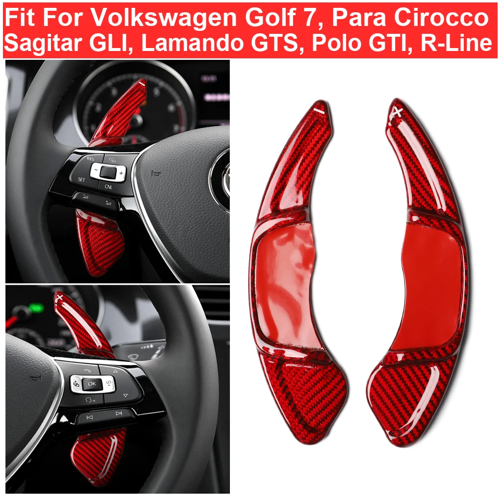 

Car Carbon Fiber Steering Wheel Paddle Extension Shifter For Volkswagen Golf7 Para Cirocco Sagitar GLI Lamando GTS Polo R-Line