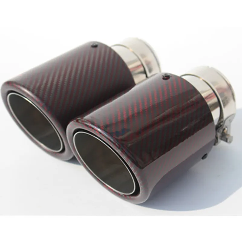 1 шт. универсальная выхлопная нержавеющая сталь + красная углеродистая