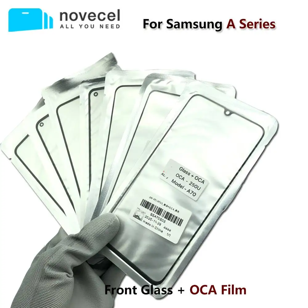 

10pcs/lot Front Outer Glass Lens with OCA For Samsung Galaxy A10 A20 A30 A40 A50 A90 Touch Screen Cracked Glass Repair Replace