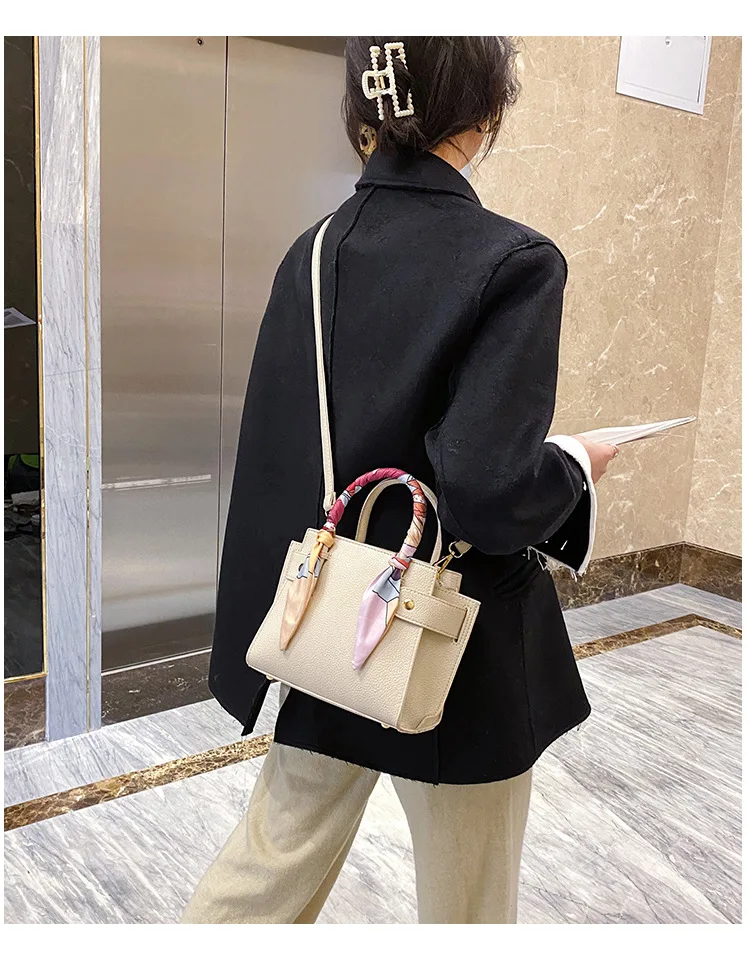 

New women's handbags fashion messenger bag commuter all-match texture silk scarf strap shoulder bag large-capacity female bag