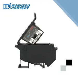 10 шт. UK5HESI UK5-HESI черный винт тип Предохранитель рычаг разъединения светодиодный UK 5 HESI провод электрический разъем Din рейку Клеммная колодка