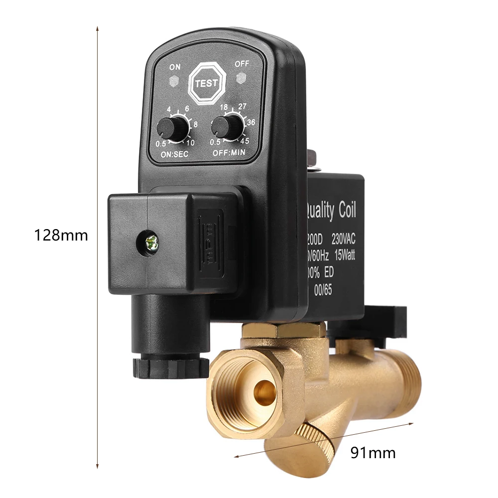 

DN15 Drain Valve 4 Points Brass Timer Controller Automatic Gas Storage Tank Electronic Cooler Air Compressor Drain Valve
