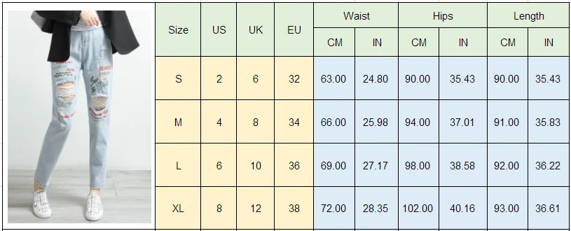 

Embroidered Jeans Women Ripped Nine Point Pants Casual Loose Cowboy Trousers High Waist Heavy Craftsmanship Washed Female Jeans
