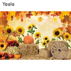 Осенний фон для фотосъемки Yeele со стогом сена подсолнухом детский портрет колесо Сцена фотография фон для фотостудии