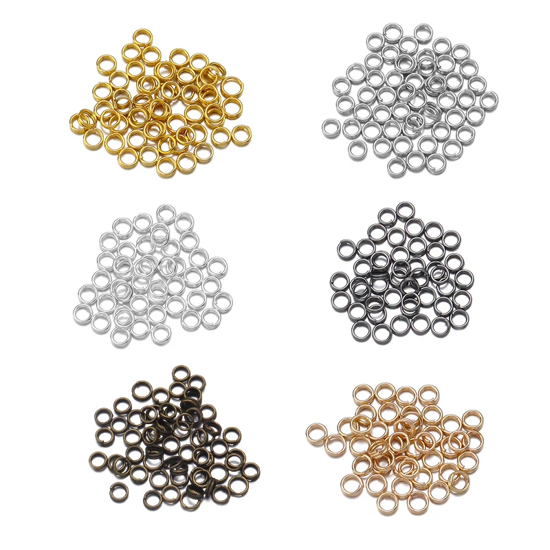

100-200 шт 4 5 6 8 10 12 мм двойные петли Сплит Кольца Открытые прыгающие кольца DIY Ювелирные изделия фурнитура Аксессуары соединители поставки