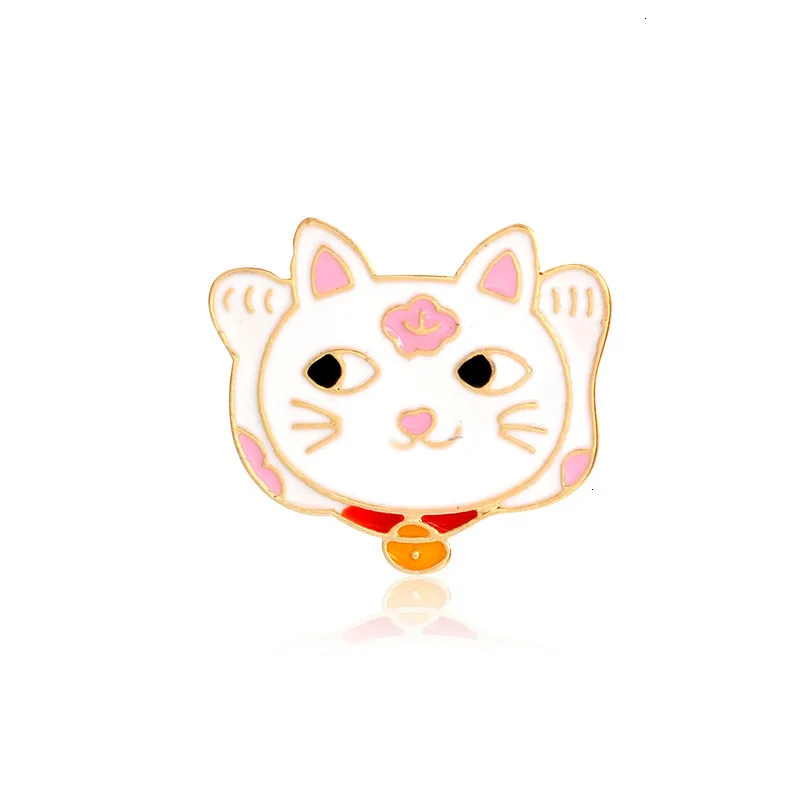 Boutique Lovely Money cat Bone Metal Enamel Pin Brooch wholesale Ladies Lover Necklace Backpack Needle Animal Badge Jewelry | Дом и сад