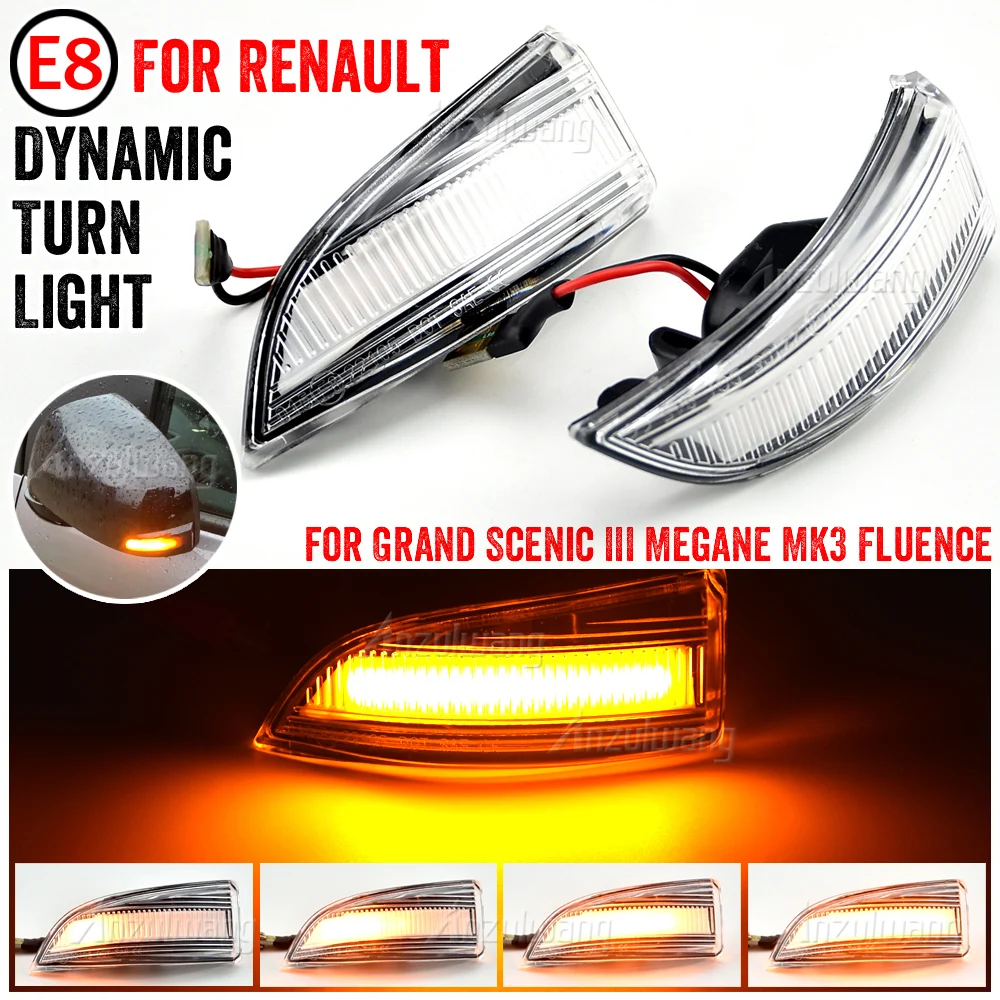 

Fit for Renault Megane 3 MK3 III RS 2008-2016 BZ KZ DZ Dynamic Blinker Indicator Mirror Turn Light Signal