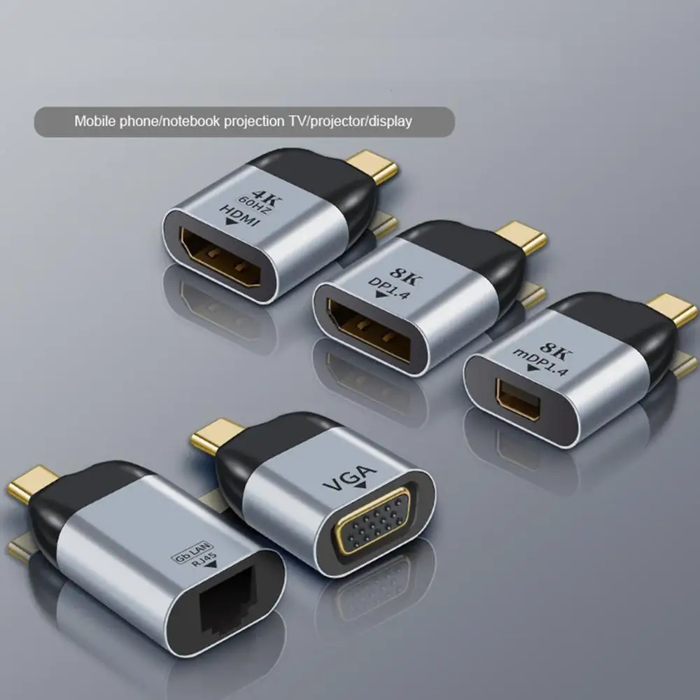 2020 Новый Тип с разъемами типа C и Hdmi/Vga/DP/RJ45/дисплейный порт MiniDP HD видео конвертер 4K