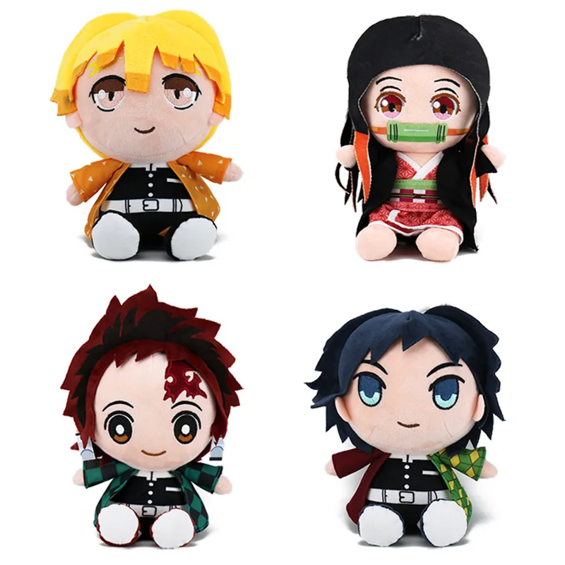 

4pcs/lot 20cm Demon Slayer Hot Kawaii Cute Anime Cartoon Plush PP Cotton Stuffed Toys for Baby Girls Boys Soft Plushie Toy