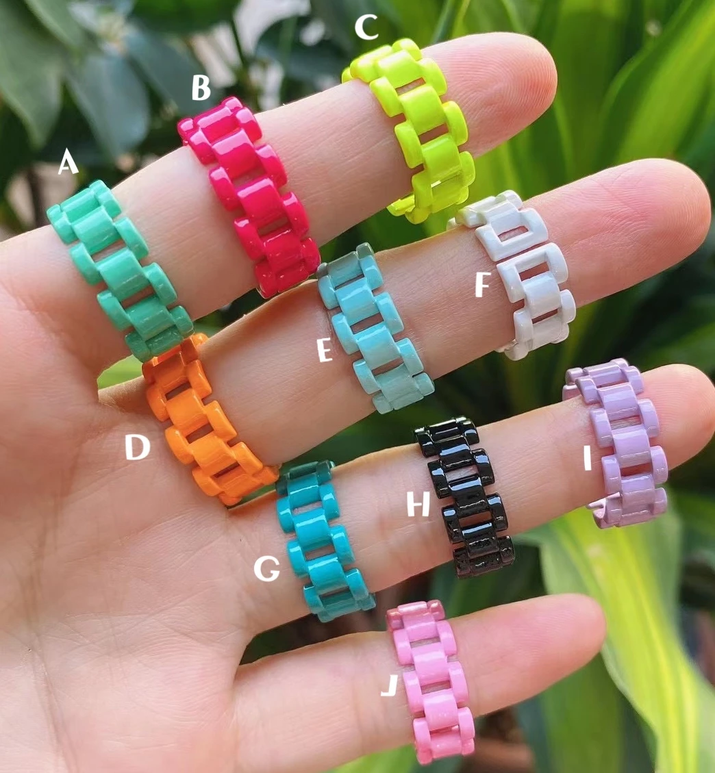 

10 шт., разноцветные эмалевые открытые манжеты для девушек и женщин