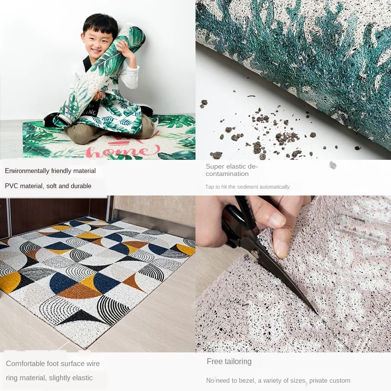 custom can be cut doormat carpet hallway bedroom bathroom corridor entrance doormat non slip household welcome pvc mats carpet free global shipping