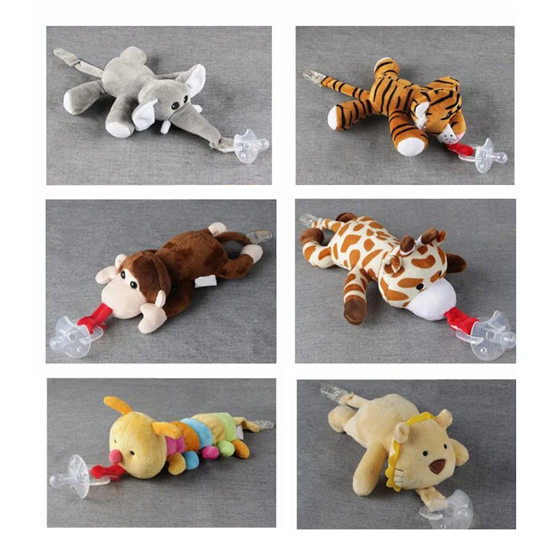 Держатель для детской соски мам зажимы с плюшевой игрушкой животных Силиконовая