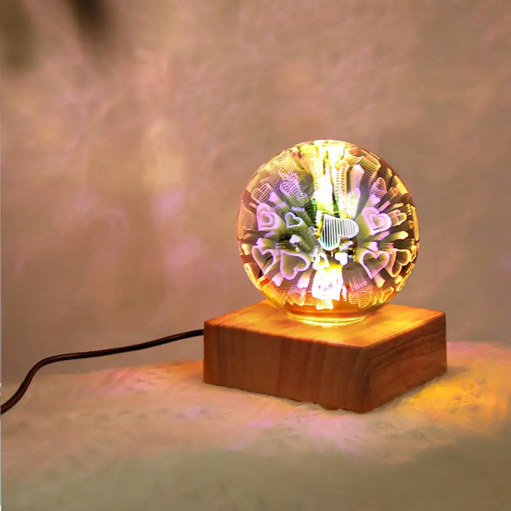 

USB Table Lamp LED Night Light Dreamy Yanhua Indoor Living Room Bedroom Holiday Gift Atmosphere Light Glass Ball Decor