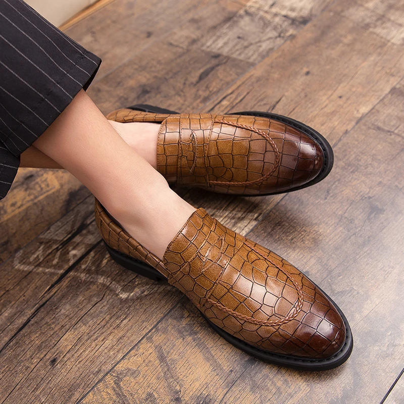 Лоферы мужские кожаные без застежки Мокасины на шнуровке повседневная обувь