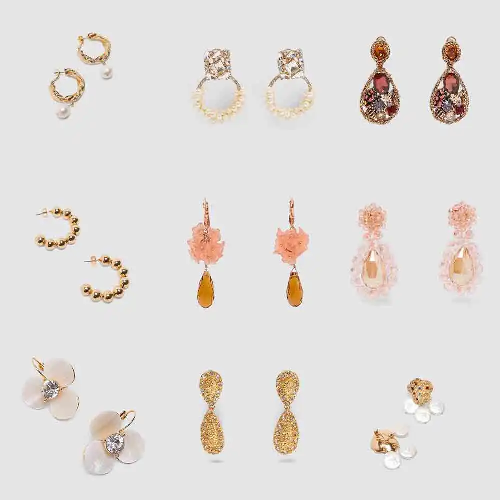 Женские серьги с искусственным жемчугом ZA вечерние подвески из закаленного