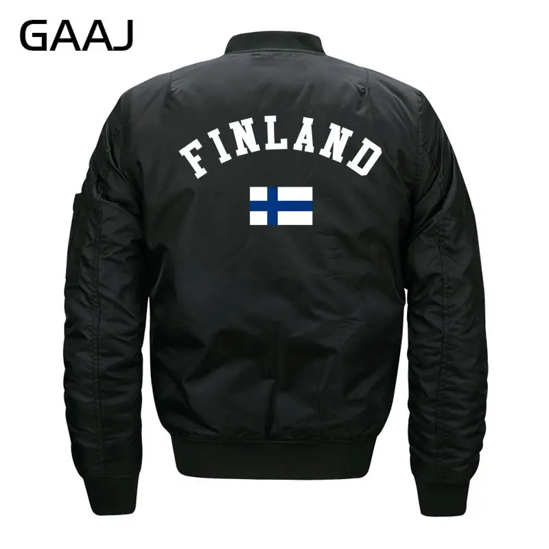 

GAAJ Print Finland Flag Jackets Men O Neck Warm Jacket 6XL 7XL 8XL Fleece Pilot Fashion Militar Coat Waterproof