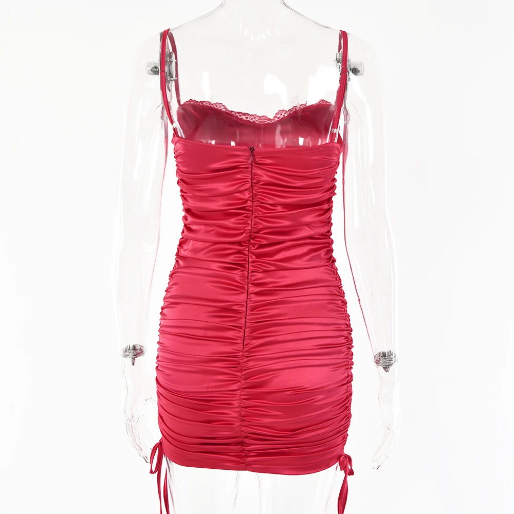 

High Quality 2021 Summer Solid Color New Style Sling Sexy Halter Side Lace-Up Hip Women's Clothing Draped Collar Free Shipping