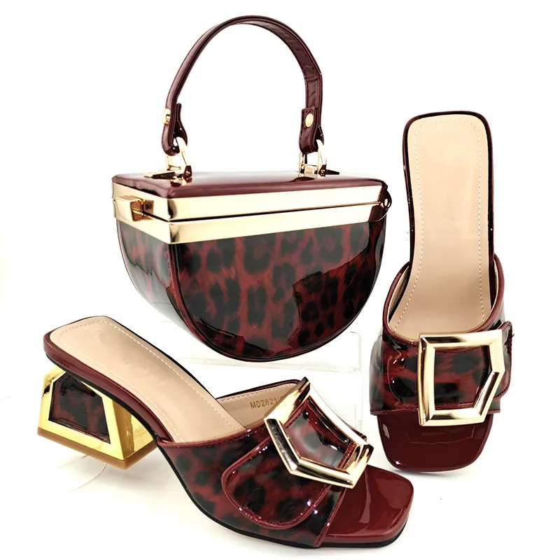 

Doershow nice African Shoes And Bag Matching Set With wine Hot Selling Women Italian Shoes And Bag Set For Party Wedding HPO1-1