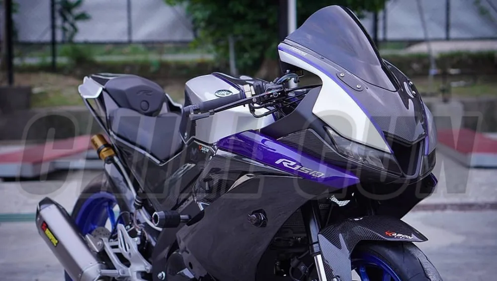 Дефлектор ветрового стекла мотоцикла козырек Визер для YAMAHA YZF R15 V3.0 YZF-R15 V3 17'-18' Double Bubble