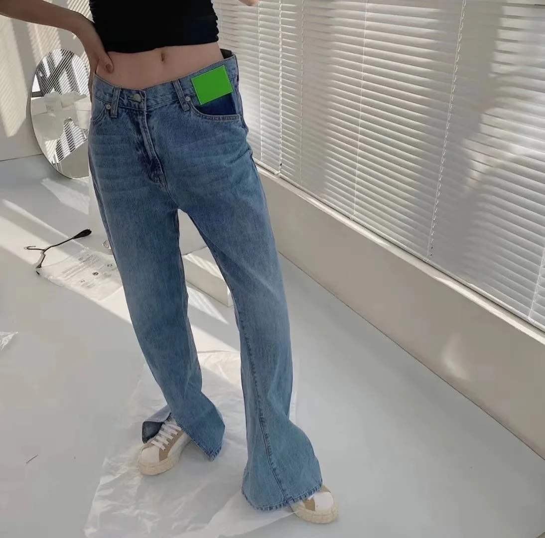 

Twisted asymmetric women's jeans casual wild fashion lady denim pants
