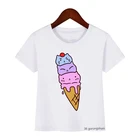 Лидер продаж 2021, Детская футболка, милая мультяшная футболка с графическим принтом мороженого для мальчиков, Забавная детская одежда, летняя футболка в стиле Харадзюку для девочек, топы