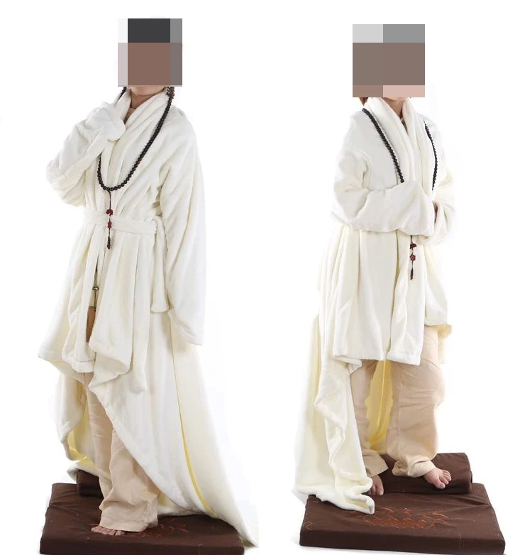 Зимняя теплая фланелевая накидка унисекс для буддистского монаха йоги плащ