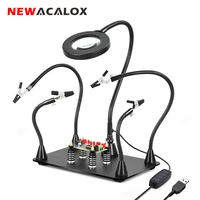 newacalox magnetic pcb circuit board holder flexible arm soldering third hand welding station soldering iron stand repair tools