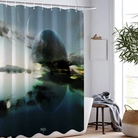 alien spaceship shower curtains home decor shower curtain science fiction waterproof washable for kids gift bathroom curtain