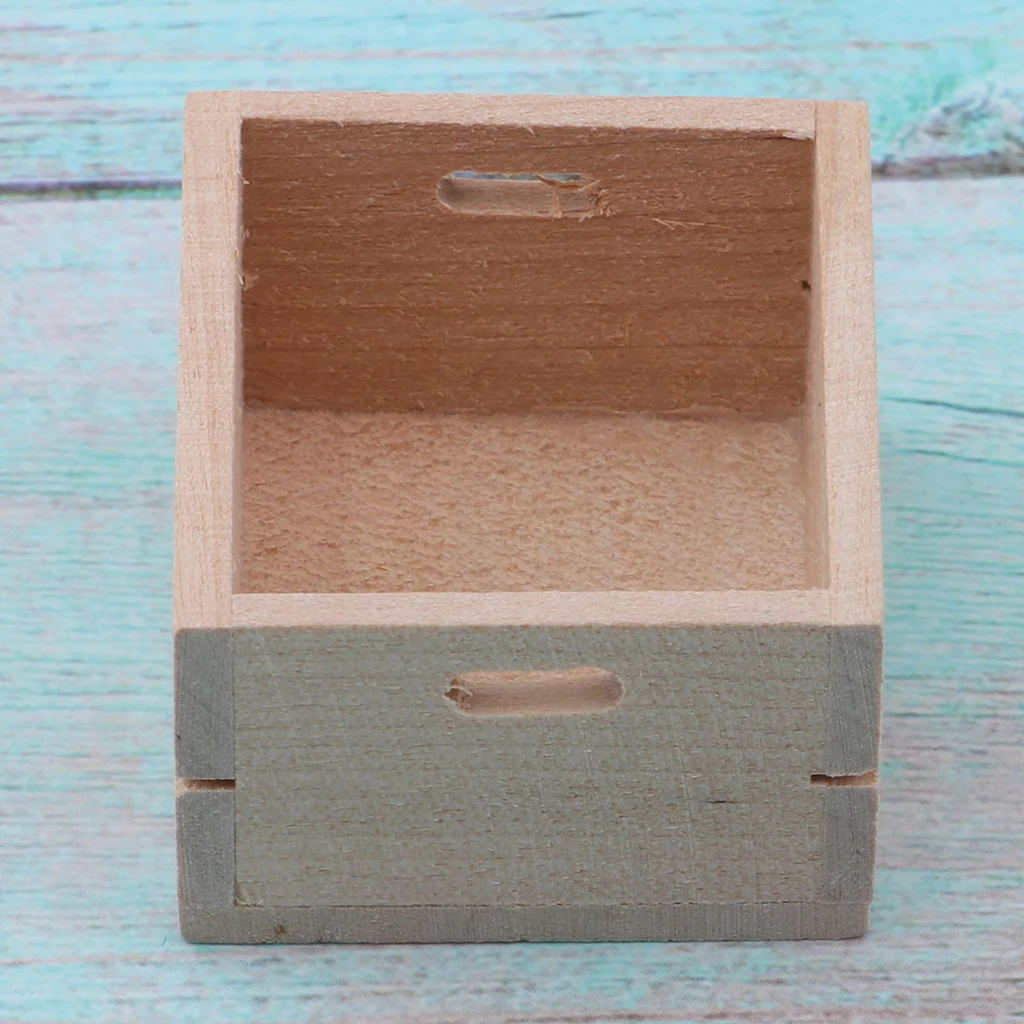 1:12 Кукольный домик Миниатюрный деревянный ящик для хранения предметов кухонная