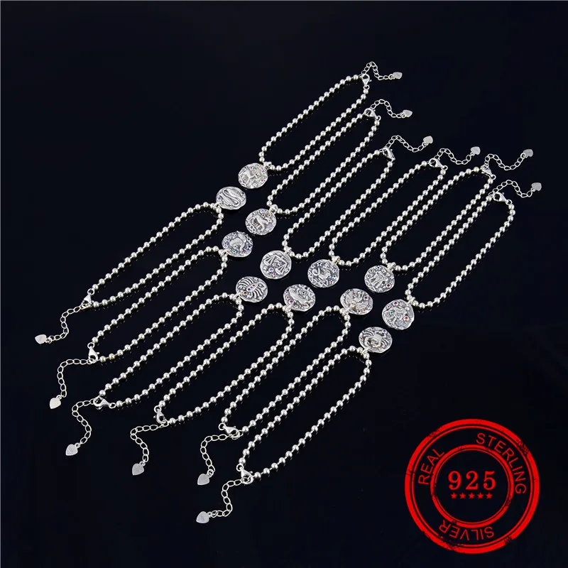 Браслет из серебра 925 пробы в стиле ретро|Гибкие и жесткие браслеты| |