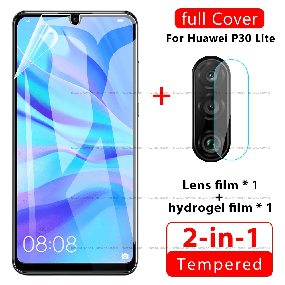 2 в 1 Гидрогелевая пленка + прозрачная для объектива камеры huawei mate 30 P30 Pro P20 Lite 2019 P