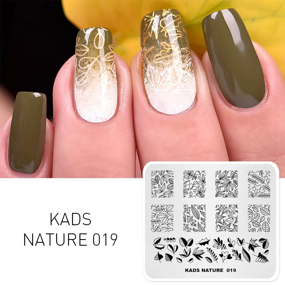 Nature 019 KADS стемпинг пластины для стемпинга штамп для стемпинга 23 дизайн Хэллоуин цветок стемпинг для ногтей пластины для ногтей трафареты для ногтей стемпинг пластины для маникюра стэмпинг печать для ногтей дизайн ногтей - Цвет: Nature 019