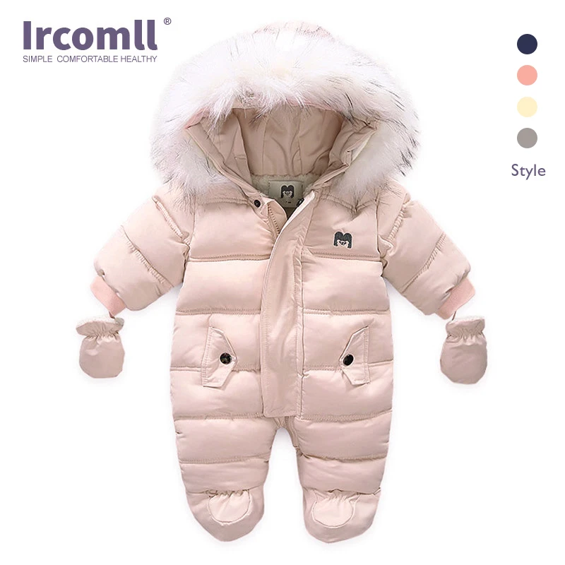 Ircomll/плотный теплый комбинезон для малышей; флисовый комбинезон с капюшоном для мальчиков и девочек; сезон осень-зима; Верхняя одежда для детей; детский зимний комбинезон