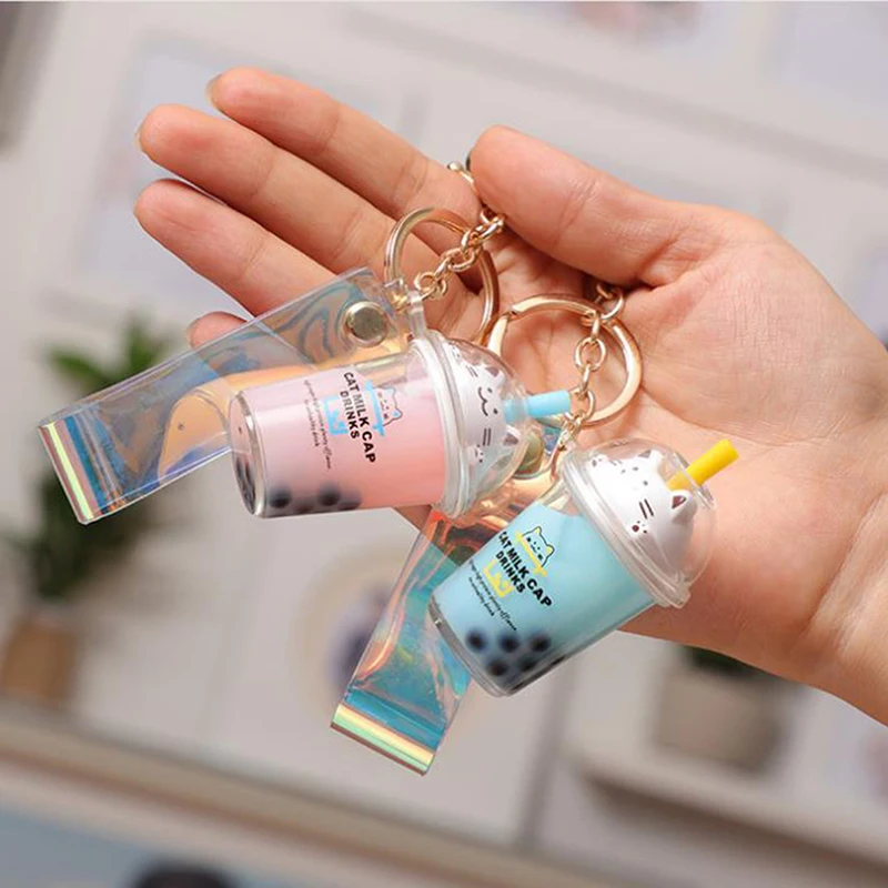 Новинка брелок с мультяшным котом автомобильный мини-брелок чашкой молочного