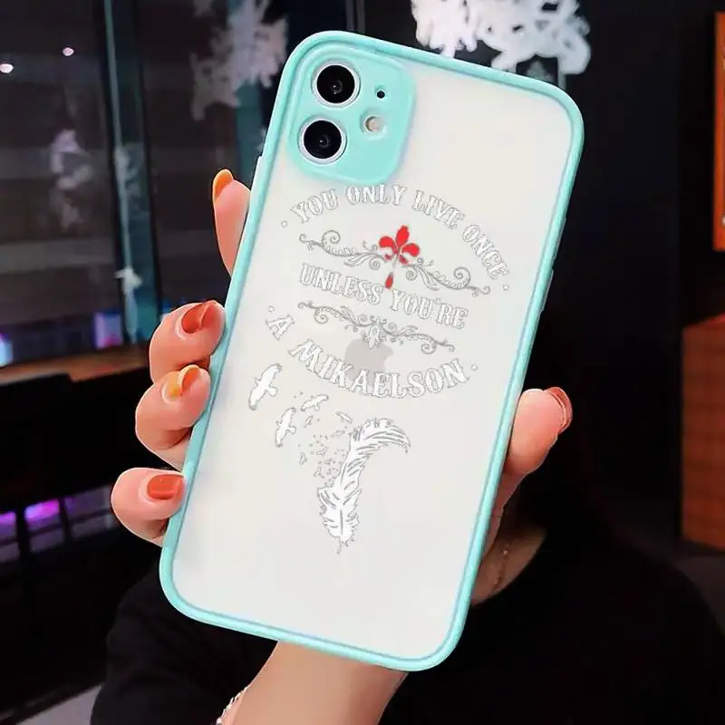 

The vampire diaries Phone Cases Matte Transparent for iPhone 7 8 11 12 s mini pro X XS XR MAX Plus cover funda