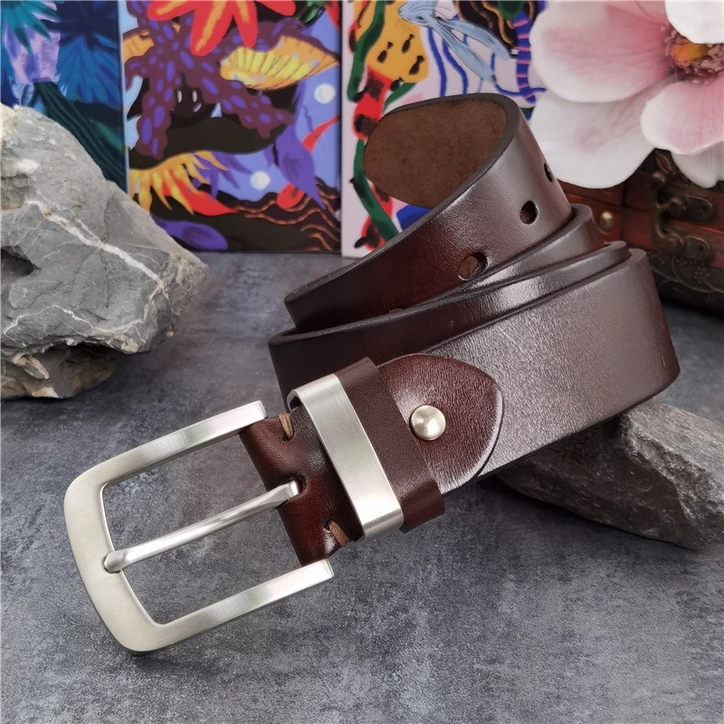 

Stainless Steel Belt Buckle Luxury Leather Belt Men Ceinture Men Belt Leather Genuine Men's Belt Wide Long Belt For Men SBT0016