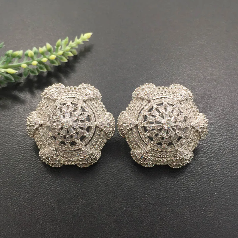

Vanifi Fashion Jewelry Stereo Delicate Stylish Fastener Earrings Full Micro inlay Micro Plated Banquet Popular Best Gift