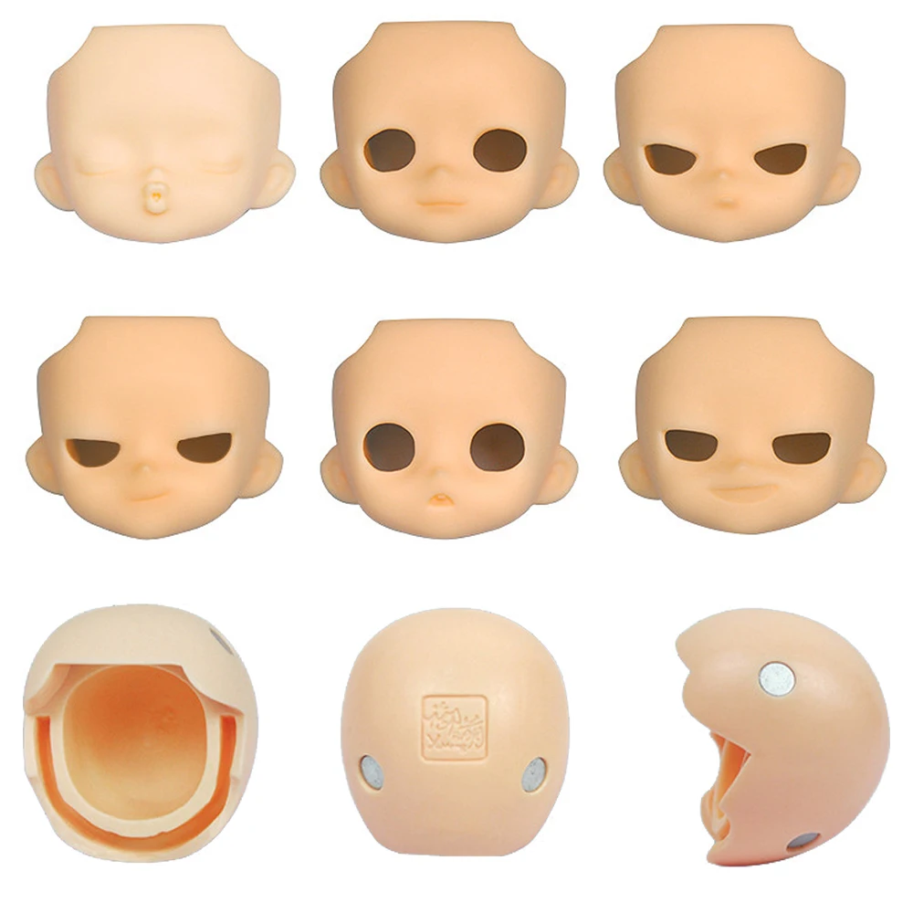 

YMY Replacement Face Plates Without Makeup, Doll Head Skull for Gsc Ob11 Head Split Gsc Doll Face 1/12bjd Doll Accessories