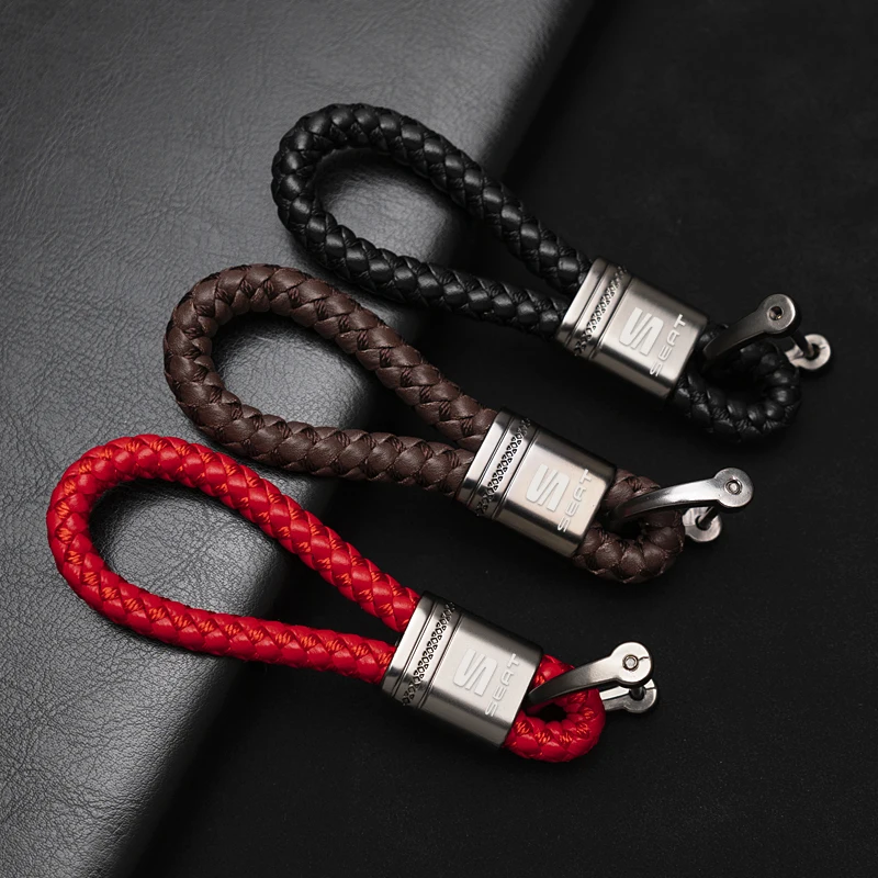

Metal Car Emblem car Styling key chain For Seat Leon Ibiza cupra Altea Belt Racing Laser engraved key ring keychain Accessories