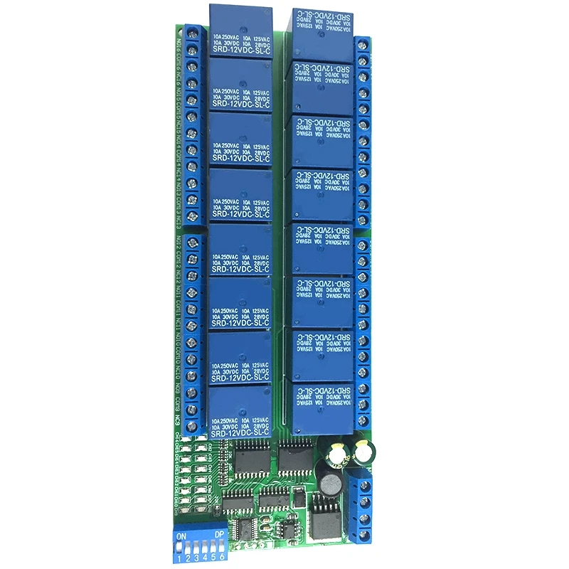 Реле 16 каналов RS485 релейный модуль RTU релейная плата PLC контроллер